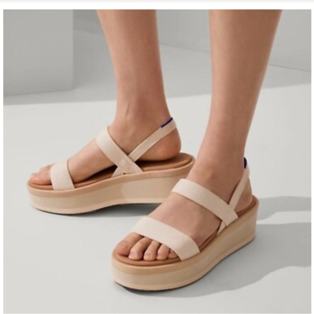 Rothy's Cream Platform Sandals